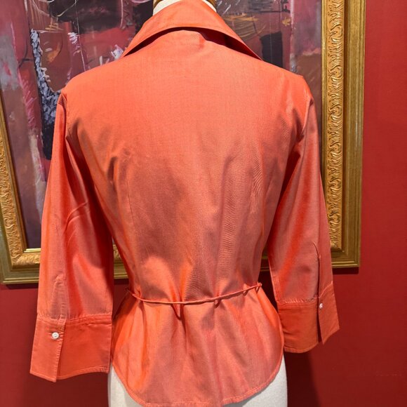 Vibrant orange ¾ long-sleeve tailor-made shirt, - Picture 9 of 10